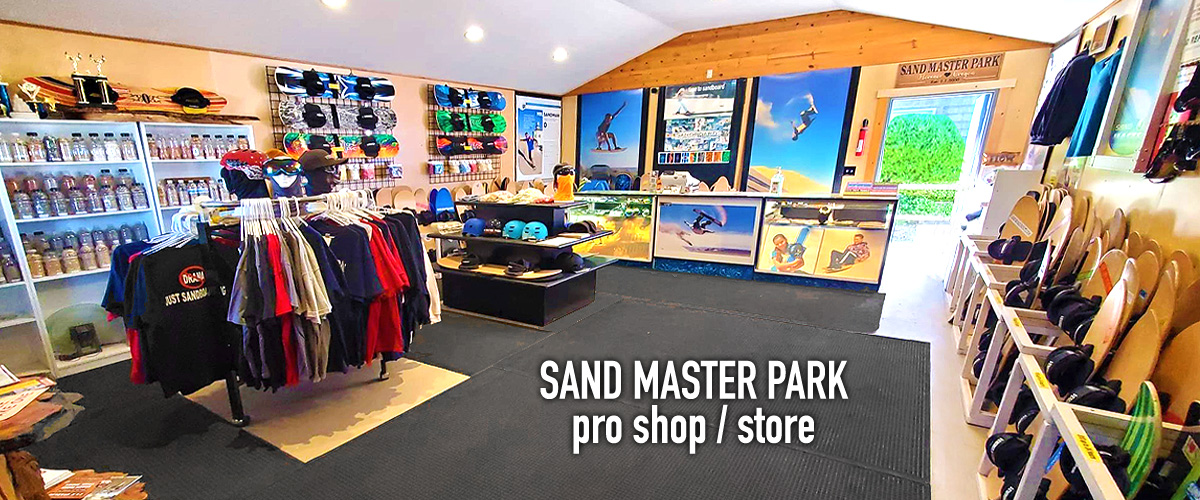 An interior view of the Sand Master Park store.